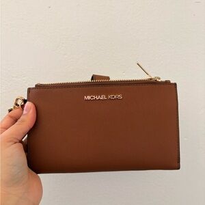 Michael Kors Tan Leather Wristlet